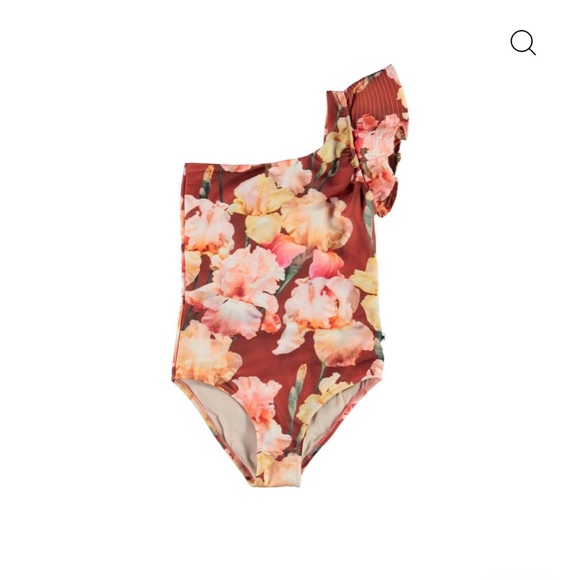 Floral One-Shoulder Kids Swimsuit - Picture 2 of 3